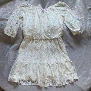 Lace Off Shoulder 3/4 Sleeve Dress